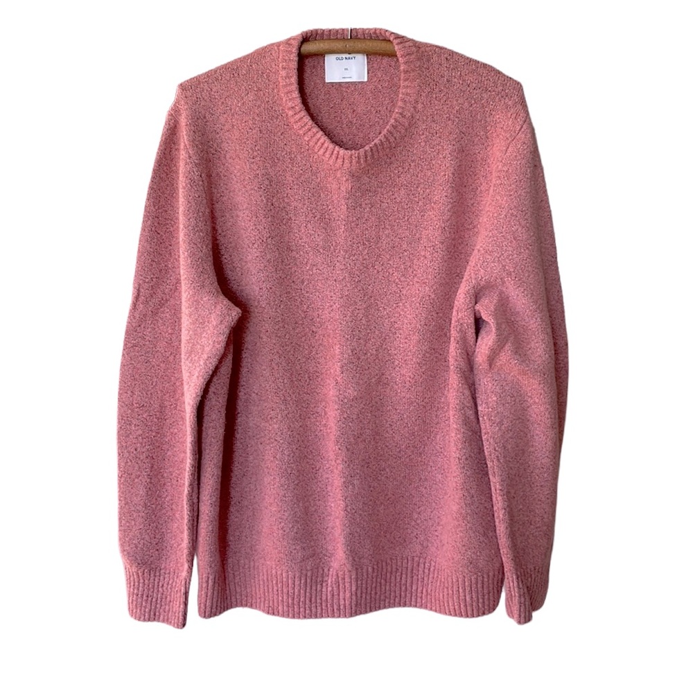 Old Navy Heather Pink Supersoft Oversized Crew Neck Sweater Size XXL